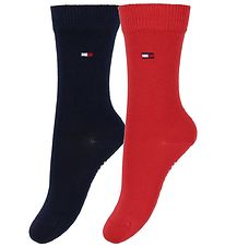 Tommy Hilfiger Strømper - 2-pak - Basic - Rød/Navy Tommy Hilfiger Strømper - 2-pak - Basic - Rød/Navy