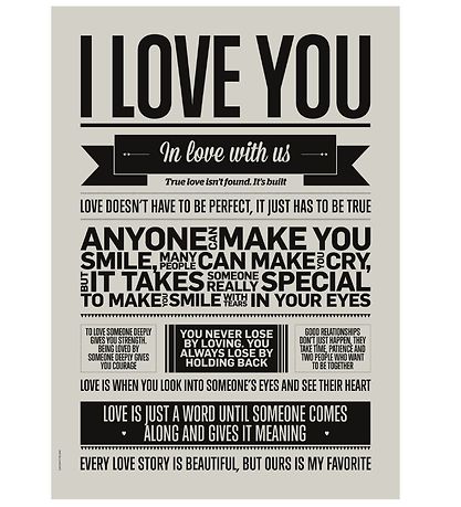 Poster I Love My Type - 50x70 - Je Love Toi - Warm Grey Poster I Love My Type - 50x70 - Je Love Toi - Warm Grey