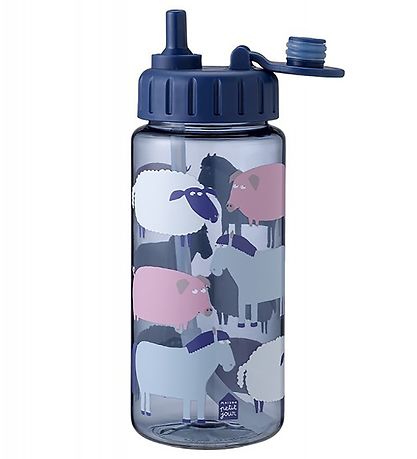 Petit Jour Paris Water Bottle - Navy w. Farm Animals