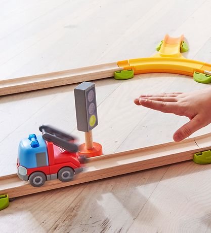Haba Brandbil m. Stige - 7,5 cm - Rød