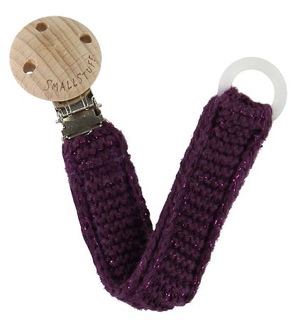 Smallstuff Pacifier Clip - Knitted - Purple/Glitter Smallstuff Pacifier Clip - Knitted - Purple/Glitter