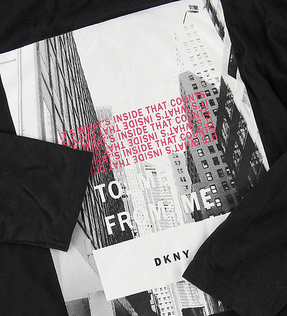 DKNY Bluse - Sort m. Fotoprint