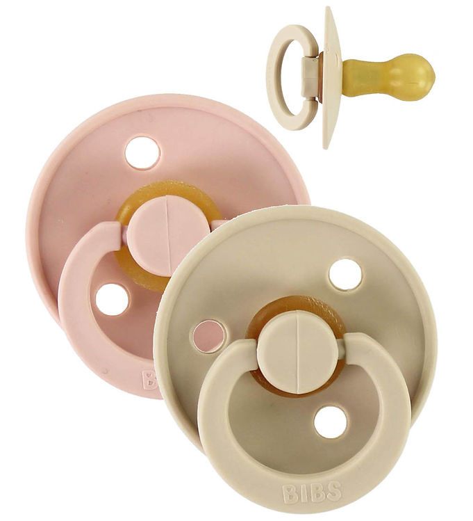 BIBS Colour Rund Sutter 2-pak Naturgummi Str. 2 - Vanilla/Blush