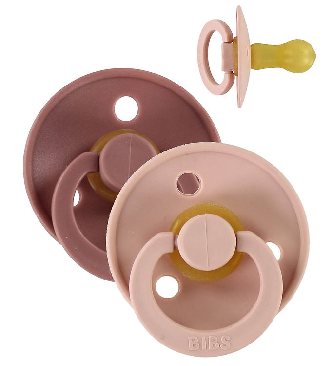 BIBS Colour Rund Sut 2-Pak Naturgummi Str. 2 - Woodchuck/Blush