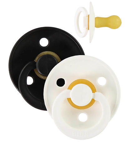 BIBS Colour Sutter - Str. 2 - 2-pak - Rund - Black/White BIBS Colour Sutter - Str. 2 - 2-pak - Rund - Black/White