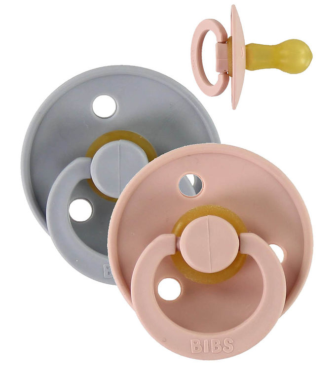 BIBS Rund Colour Sut - 2-Pak - Str. 2 - Naturgummi - Cloud/Blush