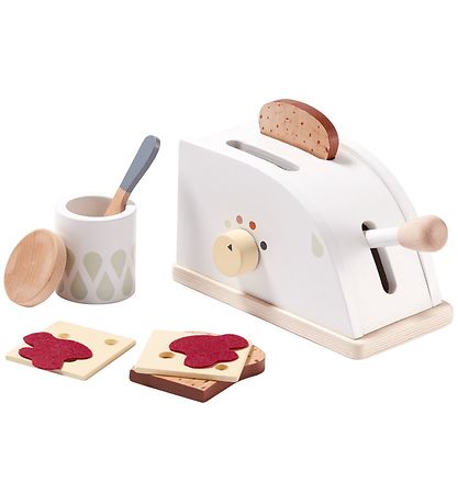 Kids Concept Toaster m. Tilbehør - Træ - Hvid Kids Concept Toaster m. Tilbehør - Træ - Hvid