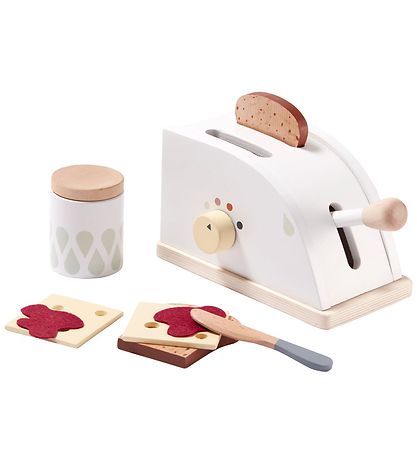 Kids Concept Toaster m. Tilbehør - Træ - Hvid Kids Concept Toaster m. Tilbehør - Træ - Hvid