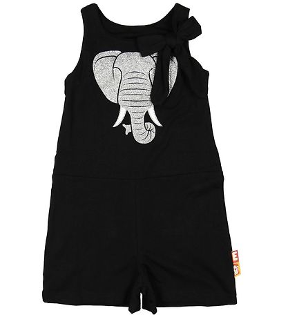 DYR Buksedragt - Croco - Sort m. Elefant/Glitter