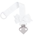 Little Wonders Dummy Clip - White w. Bow/Heart Little Wonders Dummy Clip - White w. Bow/Heart