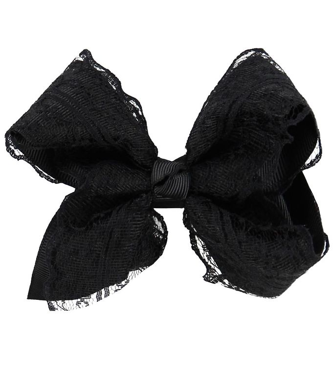 Little Wonders Hårsløjfe - 9 cm - Sort m. Blonder