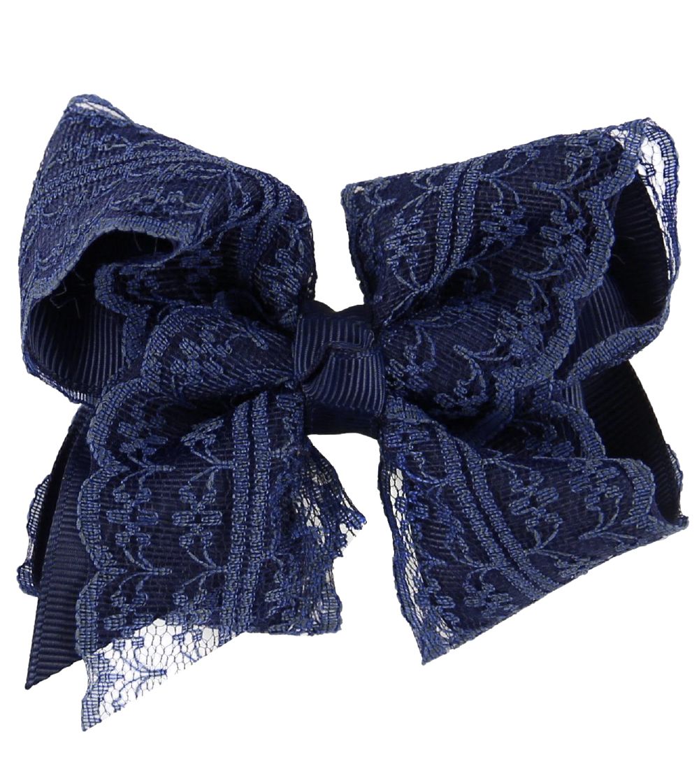 Little Wonders Haarschleife - 9 cm - Navy m. Spitze - Little Wonders - One Size - Haarschmuck