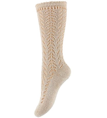 Condor Knee High Socks - Knitted - Ivory w. Glitter Condor Knee High Socks - Knitted - Ivory w. Glitter