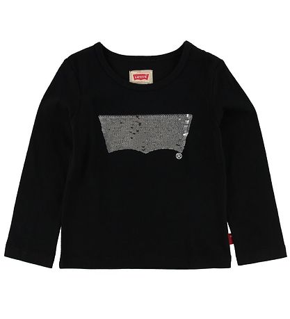 Levis Bluse - Sort m. Pailletter Levis Bluse - Sort m. Pailletter
