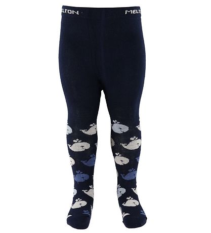 Melton Strømpebukser - Navy m. Hvaler
