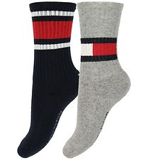 Bas Tommy Hilfiger - 2 Pack - Drapeau - Marine/Gris Bas Tommy Hilfiger - 2 Pack - Drapeau - Marine/Gris