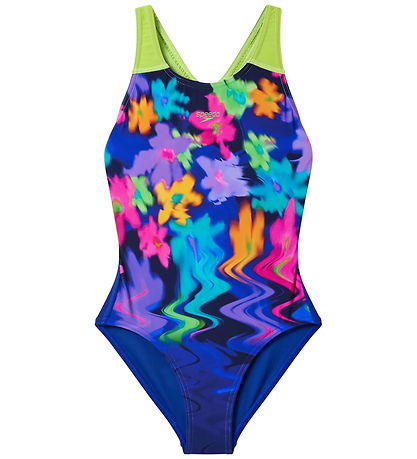 Speedo Badedragt - Print Splashback - Night Watch/Citrus Green