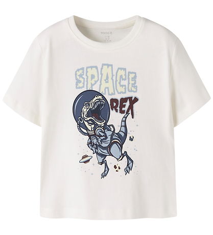 Name It T-shirt - NmmVictor - Cloud Dancer/Dino Rex