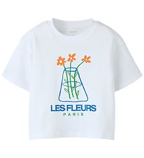 Name It T-shirt - NmfHelga - Bright White/Les Fleurs