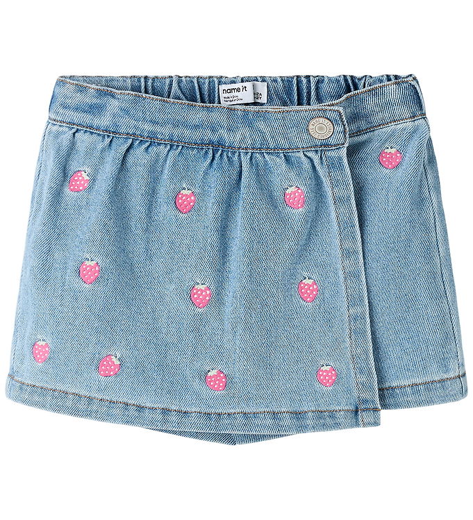 Name It Shorts m. Nederdel - NmfDiana - Light Blue Denim/Strawbe
