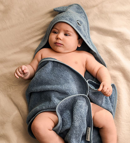 Liewood Babyhåndklæde - Albert - Dino Beach Blue