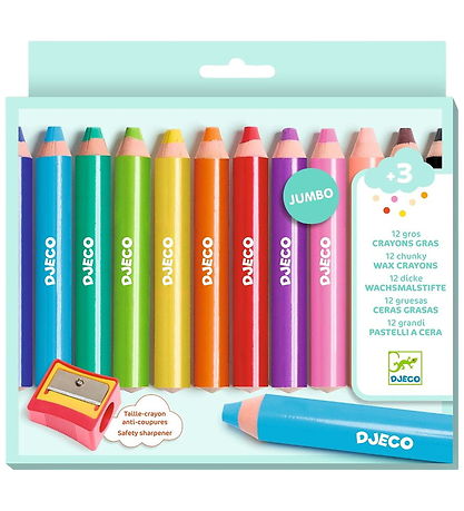 Djeco Farveblyanter - Jumbo - 12 stk.