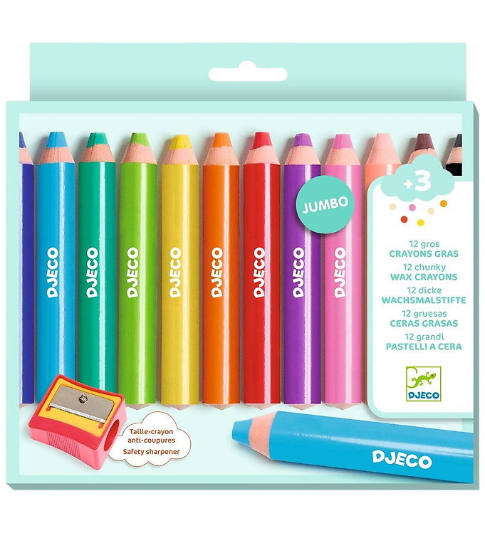 Djeco Farveblyanter - Jumbo - 12 stk.