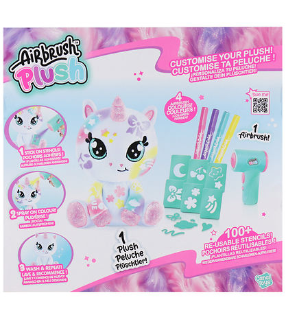 Airbrush Plush Bamse - 20 cm - Sparkle Unicorn
