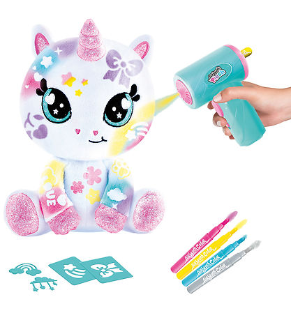 Airbrush Plush Bamse - 20 cm - Sparkle Unicorn