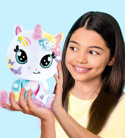 Airbrush Plush Bamse - 20 cm - Sparkle Unicorn