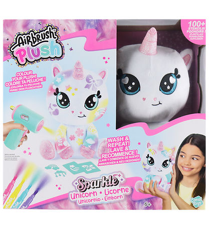 Airbrush Plush Bamse - 20 cm - Sparkle Unicorn