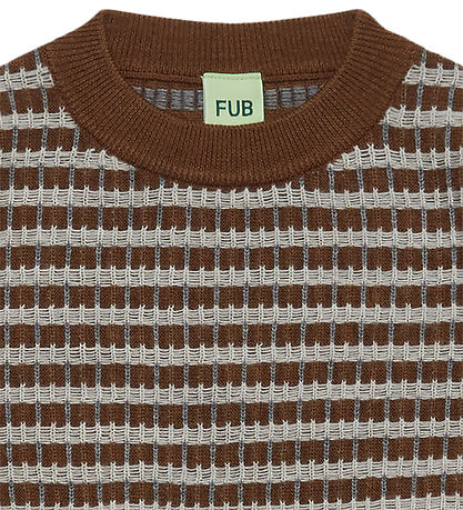 FUB Bluse - Strik - Uld - Hazel Melange/Light Grey Melange/Steel
