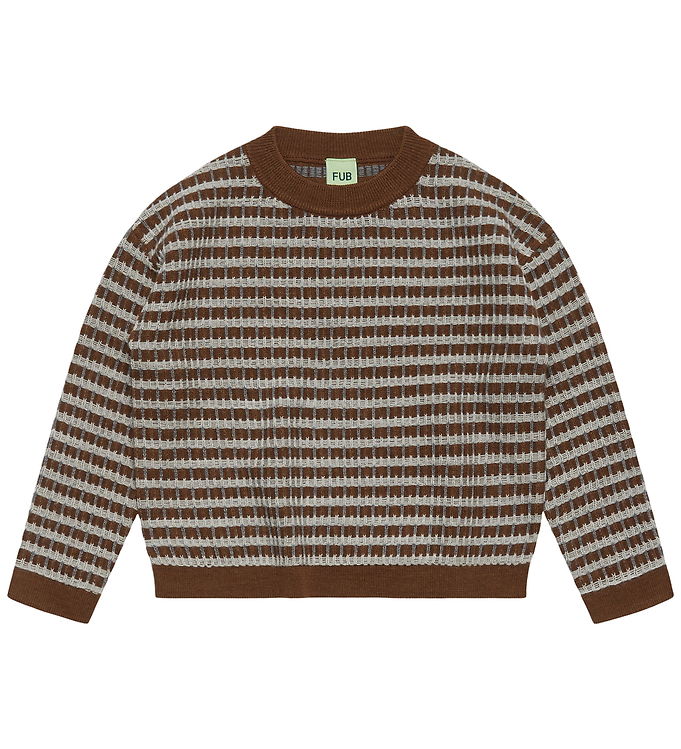 FUB Bluse - Strik - Uld - Hazel Melange/Light Grey Melange/Steel