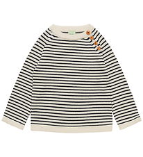 FUB Bluse - Strik - Uld - Ecru/Navy
