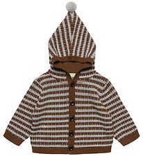 FUB Cardigan - Strik - Uld - Hazel Melange/Light Grey Melange/St