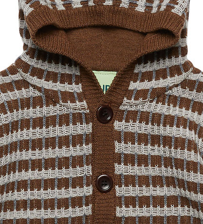 FUB Cardigan - Strik - Uld - Hazel Melange/Light Grey Melange/St