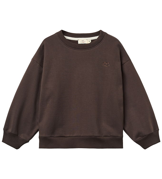 Klassisk Sweat Shirt - BROWN MEL - BROWN MEL / 128