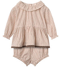 Copenhagen Colors Sæt - Bluse/Bloomers - Sand Flower Print