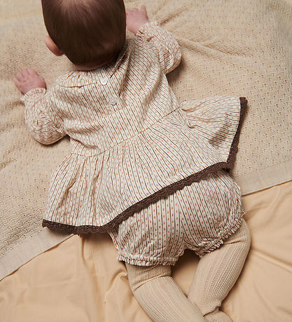 Copenhagen Colors Sæt - Bluse/Bloomers - Sand Flower Print