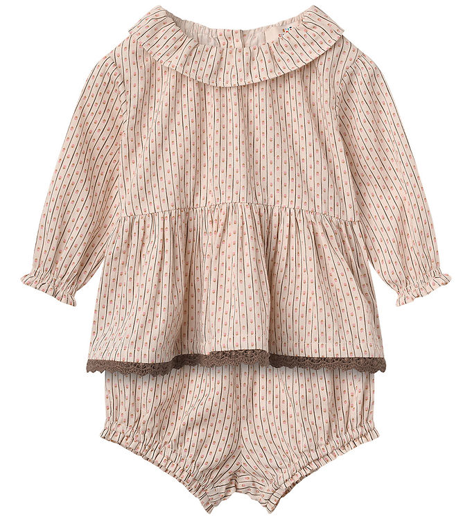 Printet Baby Sæt - Sand Flower Print - Sand Flower Print / 68