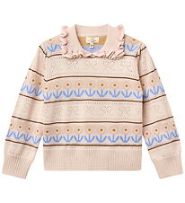 Copenhagen Colors Bluse - Uld - Beige m. Blomster