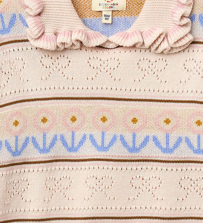 Copenhagen Colors Bluse - Uld - Beige m. Blomster