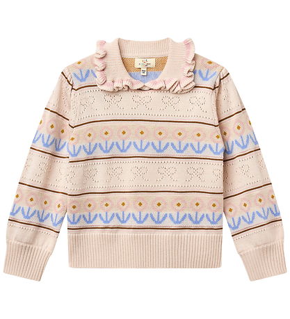 Copenhagen Colors Bluse - Uld - Beige m. Blomster