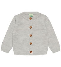 FUB Cardigan - Strik - Uld - Light Grey Melange