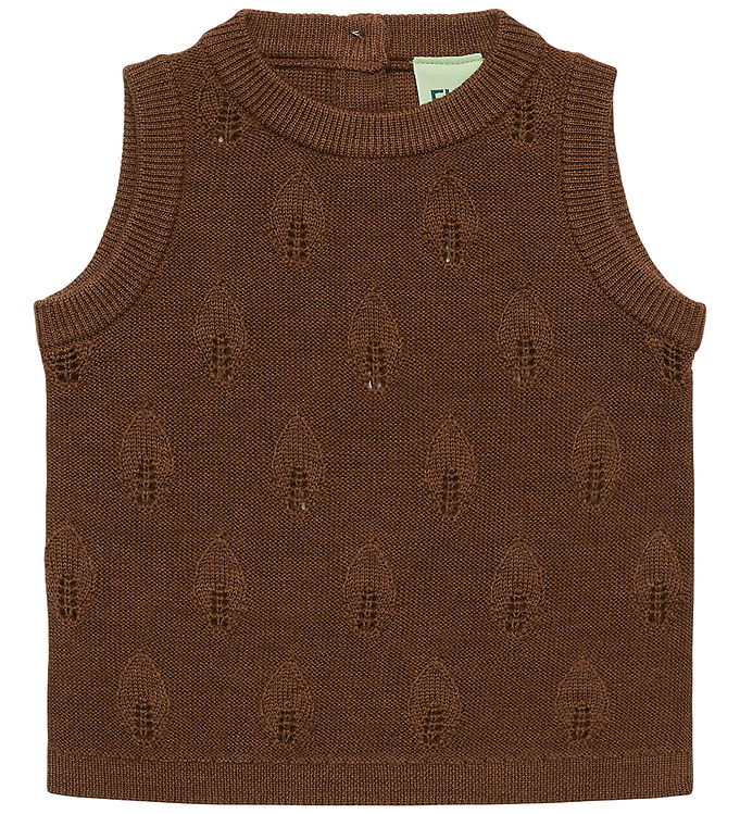 FUB Vest - Strik - Hulmønster - Uld - Hazel Melange