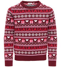 Kids Only Sweatshirt - Strik - KogxMas - Cabernet/Salsa/Sea Pink