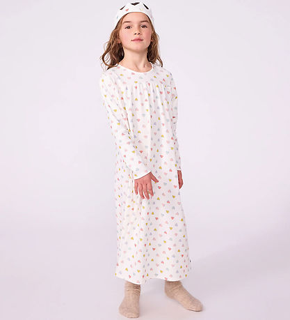 Petit Bateau Kjole - Chemise - Marshmallow/Multico
