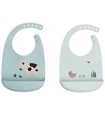 Done by Deer - Silicone - 2-Pack - Tiny Farm - Blue