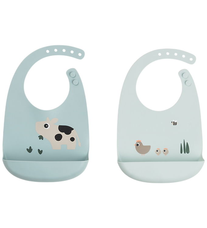 Done by Deer - Silikone - 2-pak - Tiny Farm - Blue