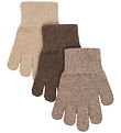 Mikk-Line Handsker - Uld - 3-pak -  Beige Melange-Melange Denver